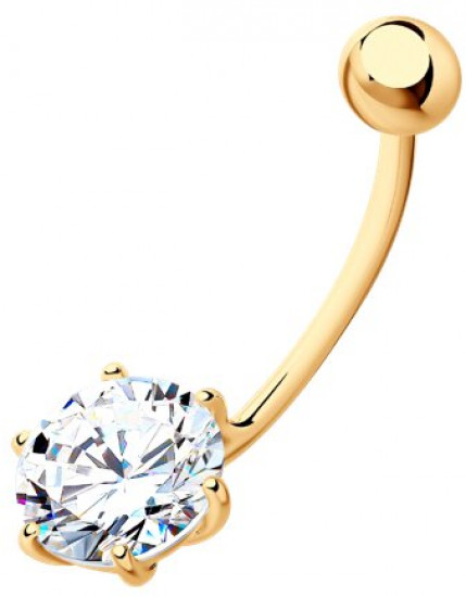 Пирсинг из серебра с фианитом