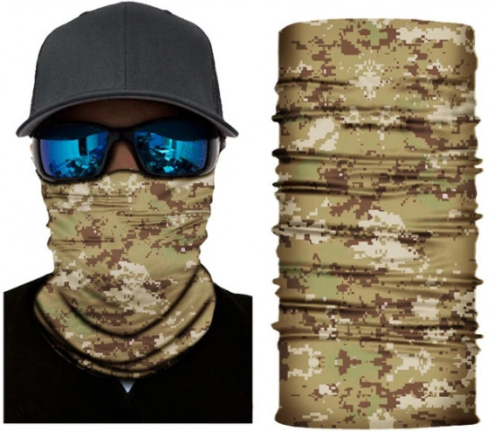 Многофункциональный бафф в стиле песочный камуфляж пиксель