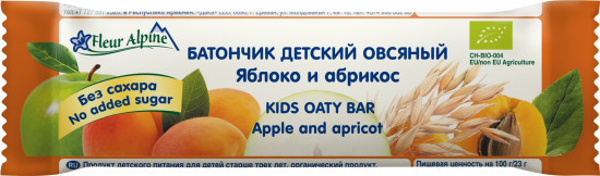 Батончик овсяный для детей «Яблоко-абрикос»