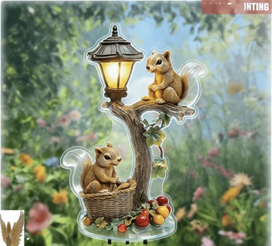 Акриловая фигурка белочки с фонарем