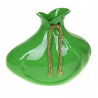 Ваза форма «Парус» малая, зеленая глянец