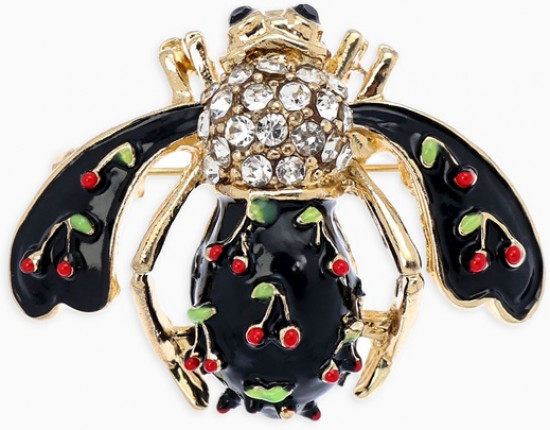 Брошь «Пчела в вишню»