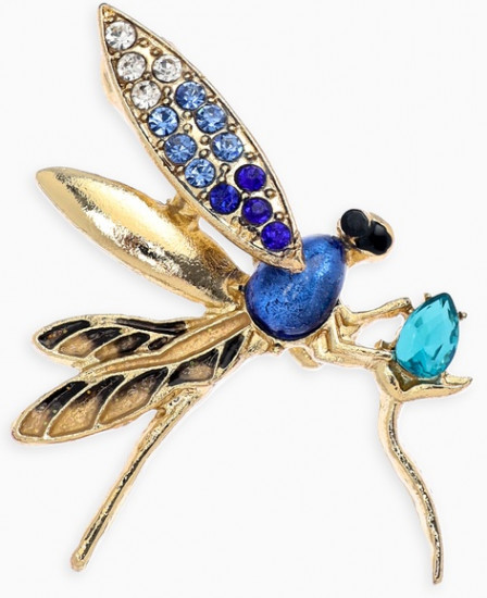 Брошь «Стрекоза на цветке»