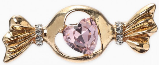 Брошь «Конфета с кристальным сердцем»