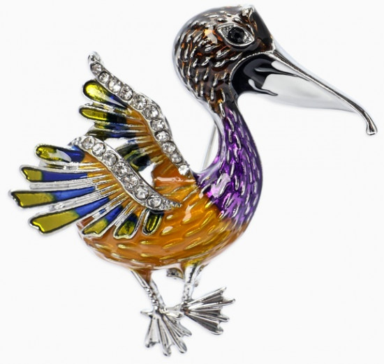 Брошь «Птица Пеликан»