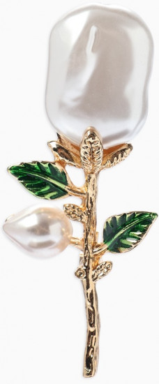 Брошь «Жемчуг. Цветок Роза»