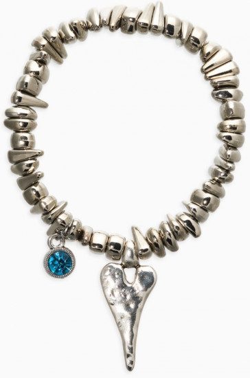 Браслет из бусин с подвеской «Гематит и Сердце»