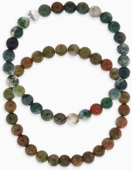 Набор браслетов из бусин«Яшма и Унакит»