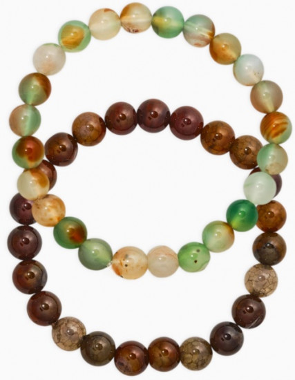 Набор браслетов «Раухтопаз и Агат»