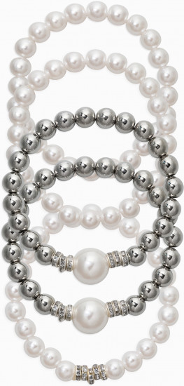 Комплект браслетов «Стильный жемчуг»