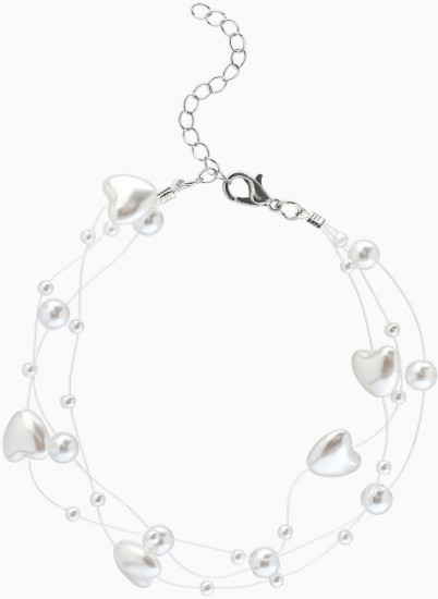 Браслет на леске «Жемчуг. Сердце»
