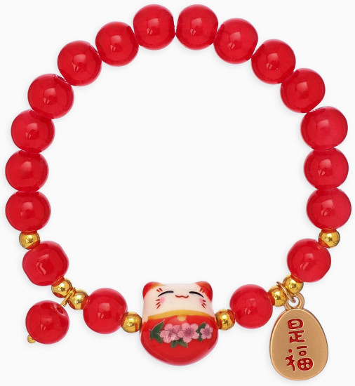 Браслет из бусин «Япония. Кошечка нэко»