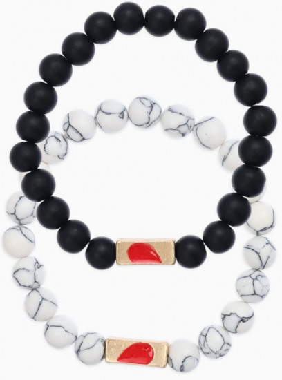 Браслеты парные из бусин «Неразлучники. Сердце»