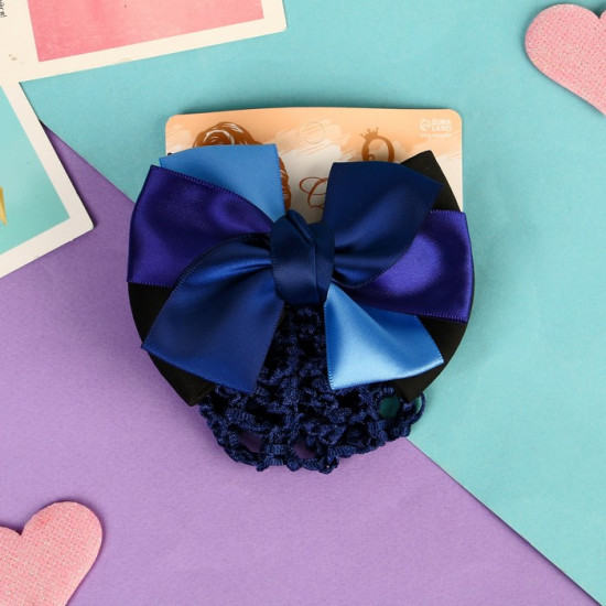 Заколка-автомат для волос с сеточкой для пучка «Бантик»