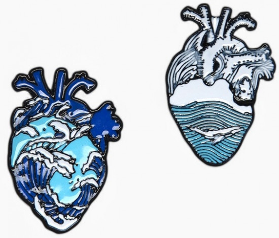 Значки-неразлучники «Сердца»