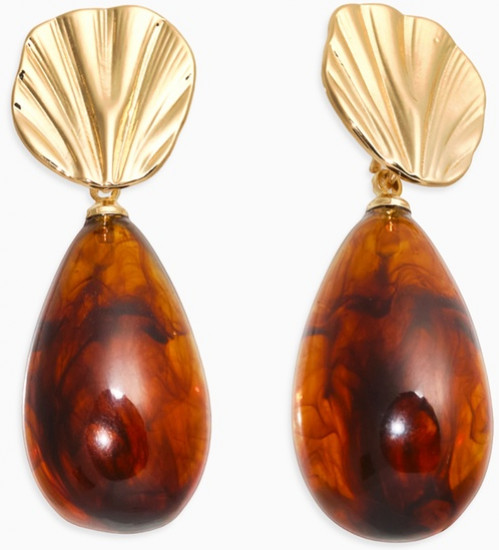 Серьги «Веер с каплей»