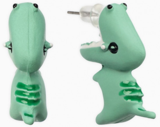 Серьги из полимерной глины «Динозавр»