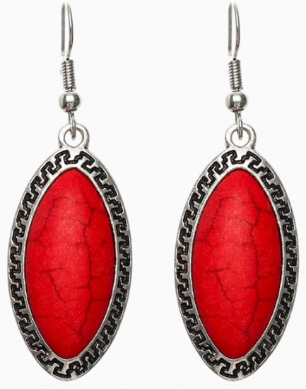 Серьги под натуральный камень «Натурель» эллипс