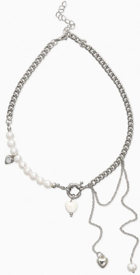 Колье с подвеской на цепочке «Сердце с жемчугом»