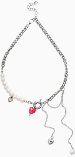 Колье с подвеской на цепочке «Сердце с жемчугом»