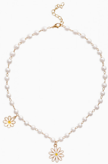 Колье на жемчужной дорожке «Ромашка»