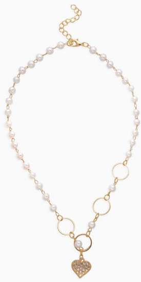 Колье с жемчугом «Сердце»