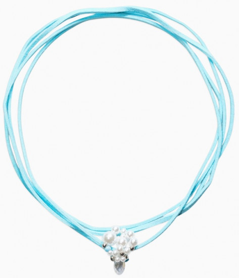 Чокер на шнурке с подвеской «Жемчуг с кристаллом»