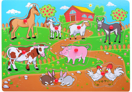 Пазл-вкладыш «Домашние животные»