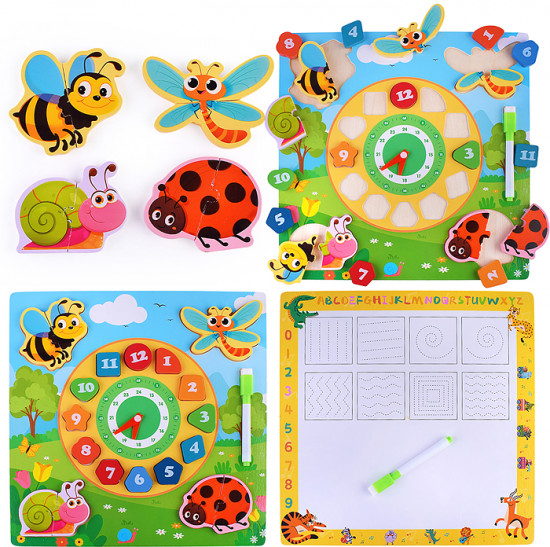 Пазл-вкладыш «Изучаем время. Лесная полянка»