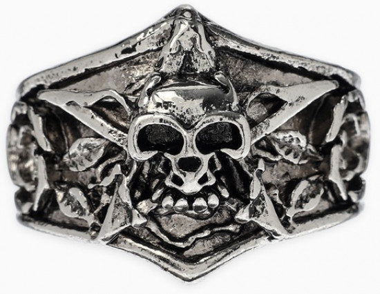 Кольцо «Череп с цветами»