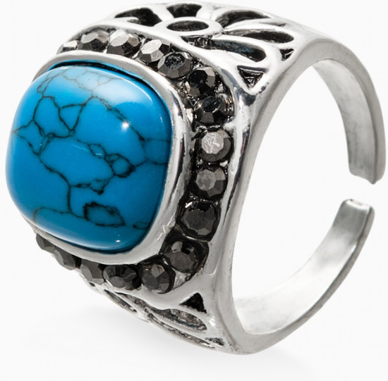 Кольцо с камнем «Бирюзовый мир»