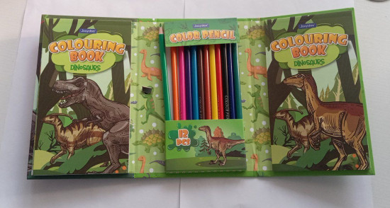 Набор для творчества и раскрашивания Colouring Book Set «Книга-раскраска Динозавры»