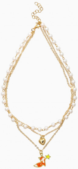 Бусы с цепочкой и кулоном детские «Лиса»