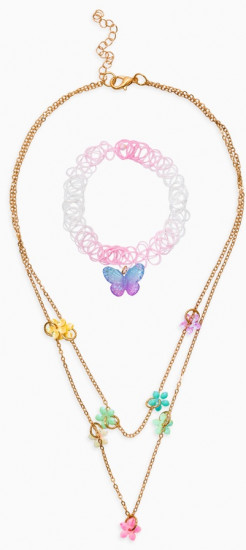 Цепочка и чокер детские «Бабочки»