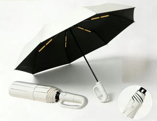 Компактный складной зонт с ручкой-крючком