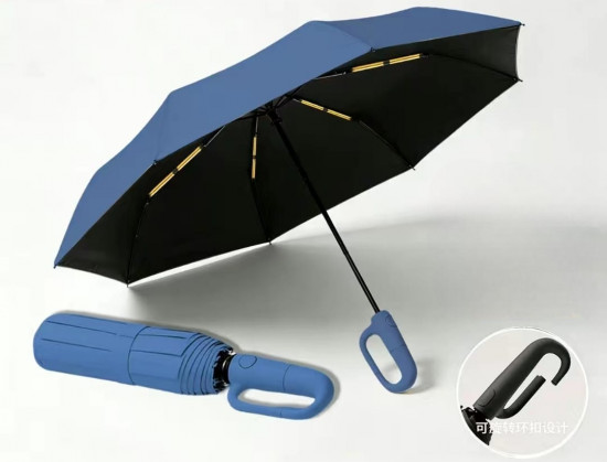 Компактный складной зонт с ручкой-крючком