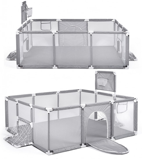 Манеж детский с баскетбольным кольцом и воротами