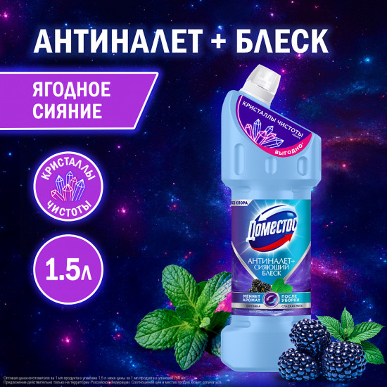 Универсальное чистящее средство для унитаза и ванны «Антиналет и сияющий блеск. Ягодное сияние»