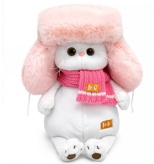Игрушка мягкая «Кошка Ли-Ли в меховой шапке и шарфе»