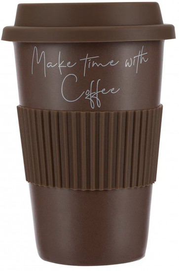 Кружка с силиконовой крышкой и манжетой «Linea di Porcellana»