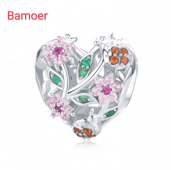 Шарм из серебра «Spring flowers»