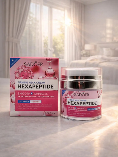 Комплексный антивозрастной крем для шеи и зоны декольте 3 в 1 «3X Hexapeptide+Collagen+Retinol»