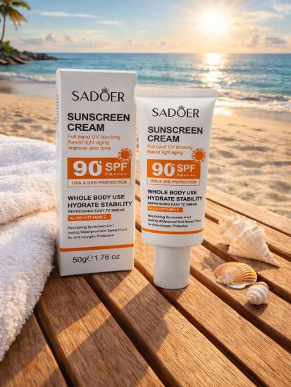 Солнцезащитный крем, выравнивающий тон кожи SPF 90+