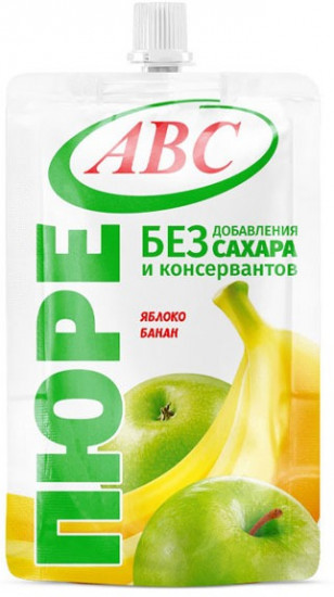 Пюре фруктовое без сахара «Яблоко, банан»