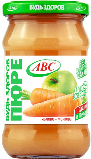 Пюре фруктовое без сахара «Яблоко, морковь»