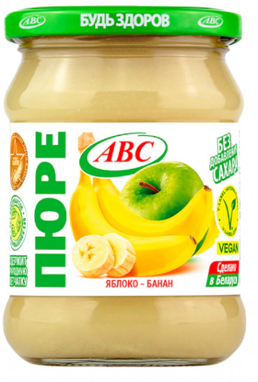 Пюре фруктовое без сахара «Яблоко, банан»