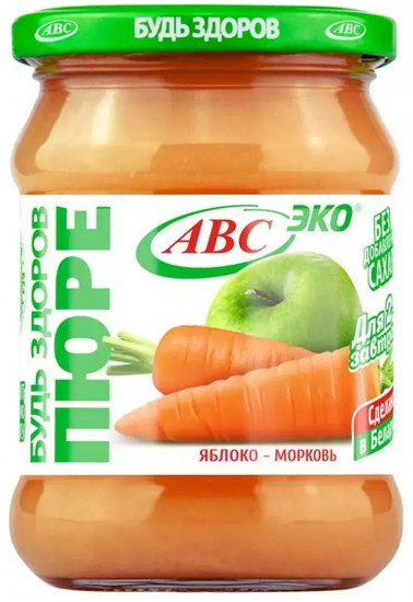 Пюре фруктовое без сахара «Яблоко, морковь»