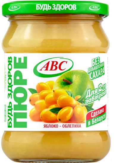 Пюре фруктовое без сахара «Яблоко, облепиха»