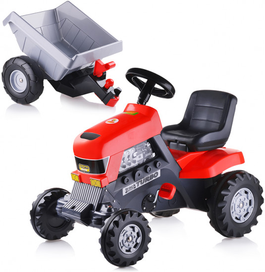 Каталка-трактор с педалями и полуприцепом «Turbo»