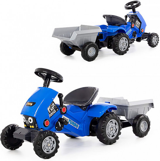 Каталка-трактор с педалями и полуприцепом«Turbo-2»